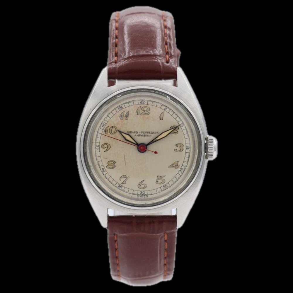 Vintage 30mm Girard-Perregaux Amphibian 17j Men's Mechanical Wristwatch Swiss